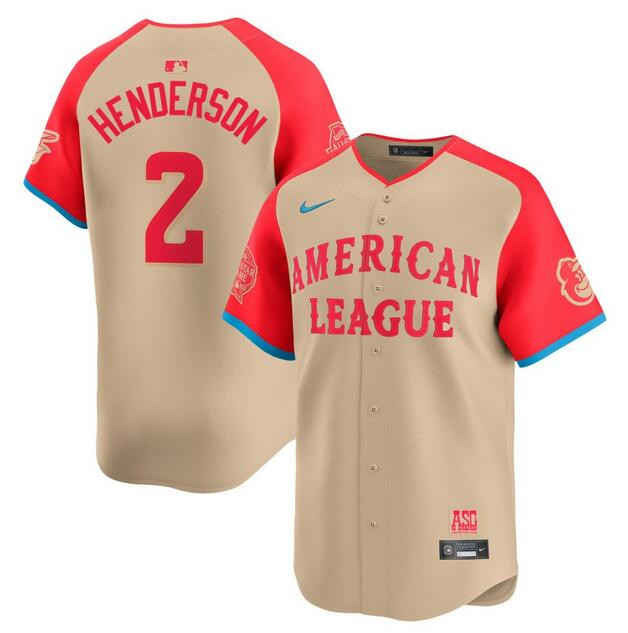 Youth American League #2 Gunnar Henderson Cream 2024 All-Star Limited Stitched Jersey